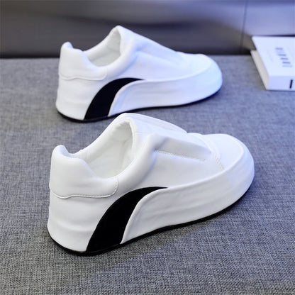 Stylish leather non-slip anti-odor men's slip-on flat shoes