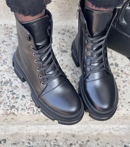 Fashion Basic Flat High Top Martin Boots