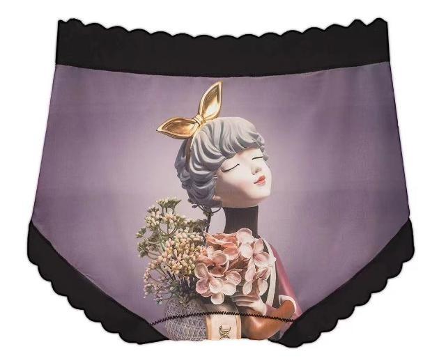 Breathable Patterned Cotton Silk Gynecological Panties