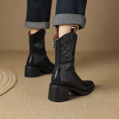 Trendy Frayed Sculpted Cowboy Martin Boots