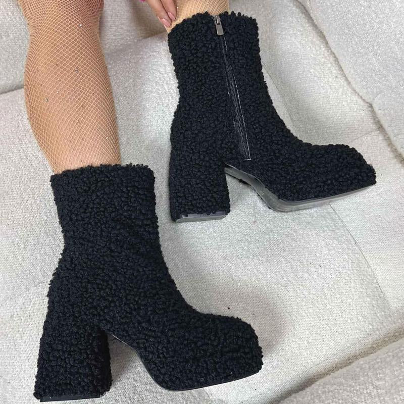 Plush Platform Boots