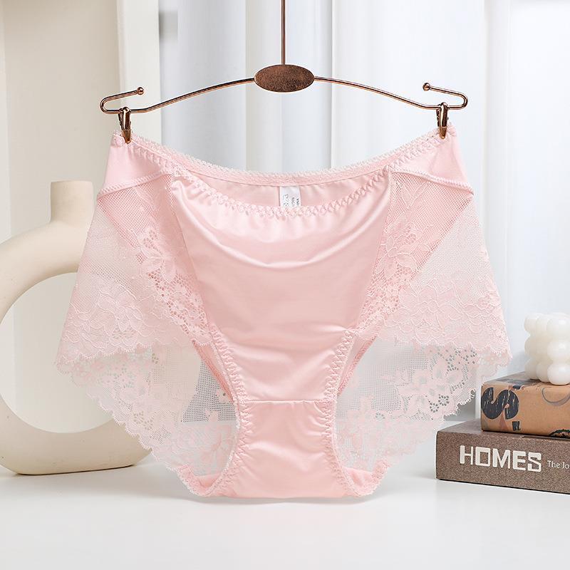 Silk Antibacterial Nude Lace Edge Gynecological Panties