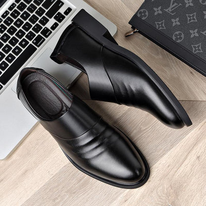 New soft leather inner heightening business formal casual all-match breathable men's leather shoes