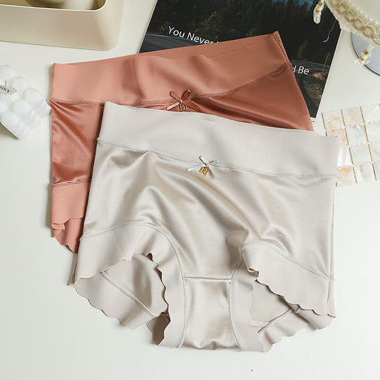 High Waist Seamless Hip Lift Satin Silk Gynecological Panties