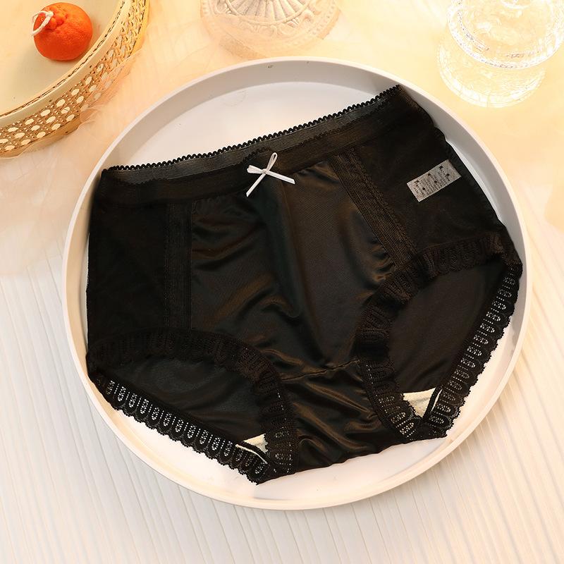 Medium-high waist panties ladies lace satin sexy panties