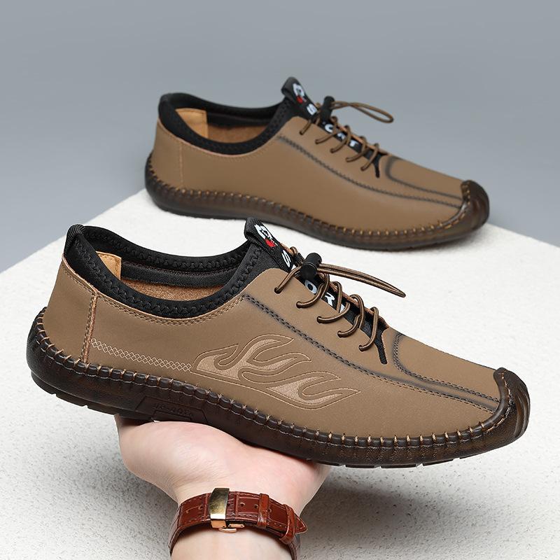 Trendy Men's Soft Soled Breathable Casual Leather Shoes