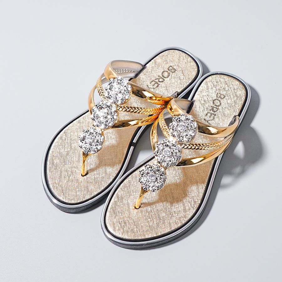 Rhinestone Pattern Hollow Out Slippers