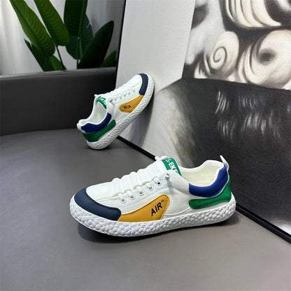 Trendy color-blocked mesh breathable soft-soled sneakers