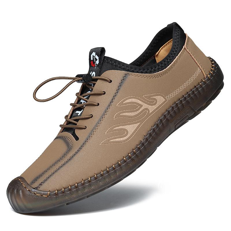 Trendy Men's Soft Soled Breathable Casual Leather Shoes