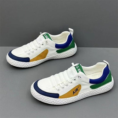 Trendy color-blocked mesh breathable soft-soled sneakers