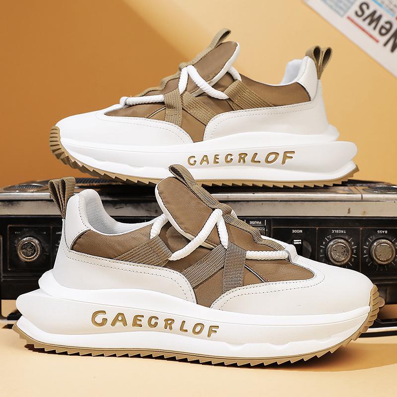 Stylish platform sole heightened non-slip lace-up sneakers