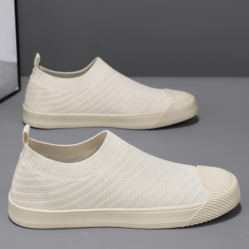 New breathable comfortable fly-woven slip-on men's casual shoes