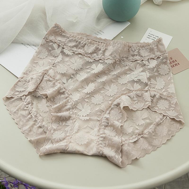 Lace Seamless Ice Silk Hollow Gynecological Panties