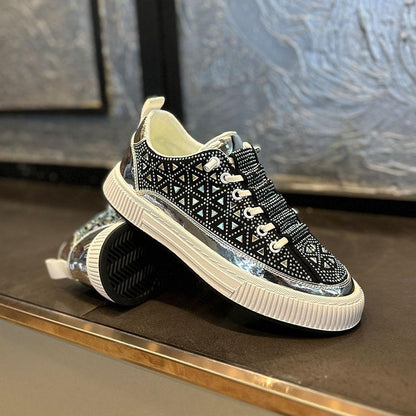 Fashionable punk diamond shiny men's trendy shoes