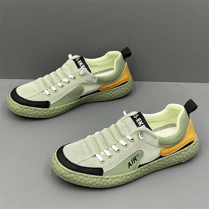 Trendy color-blocked mesh breathable soft-soled sneakers