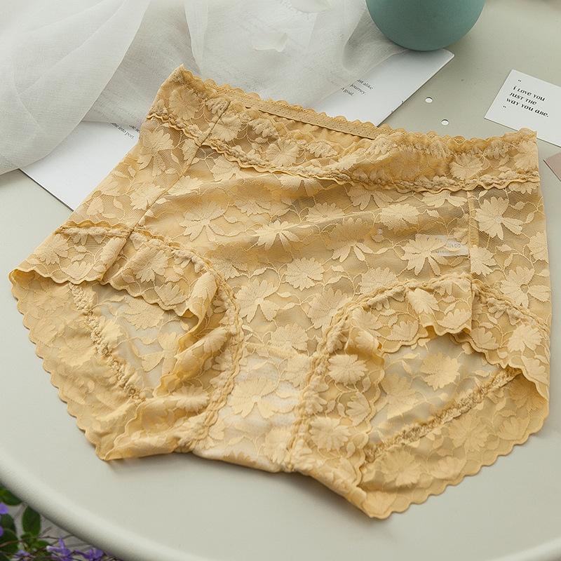 Lace Seamless Ice Silk Hollow Gynecological Panties