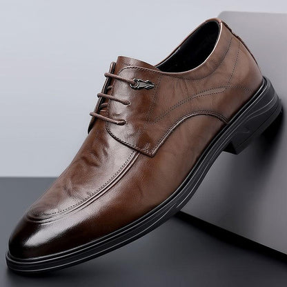 Cowhide business comfortable lace-up men's leather shoes