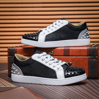 Trendy men's casual rivet sneakers