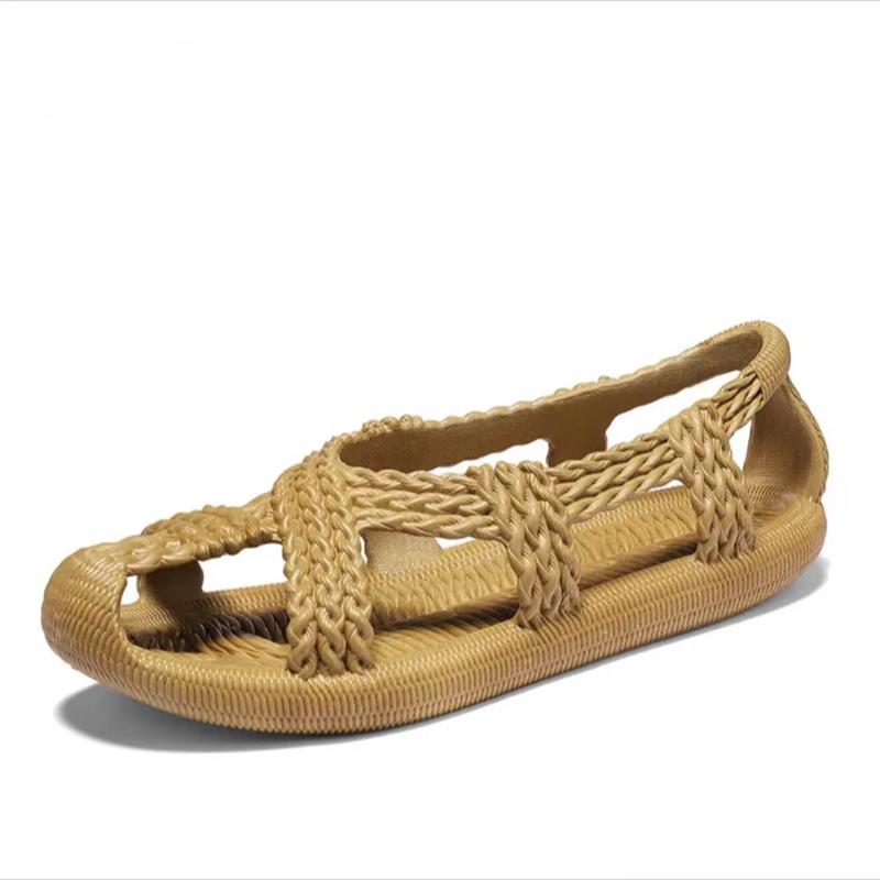 Retro trendy woven breathable men's personalized soft-soled beach sandals