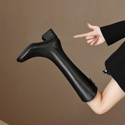 V Mouth French Haute Couture Padded Knee High Boots⏰<Limited Time Offer>