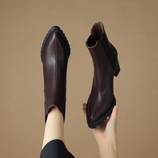 Temperament Pointed Toe High Heel Chelsea Boots