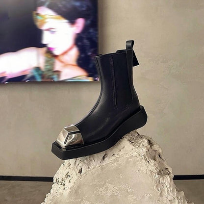 Design Functional Iron Toe Chelsea Boots