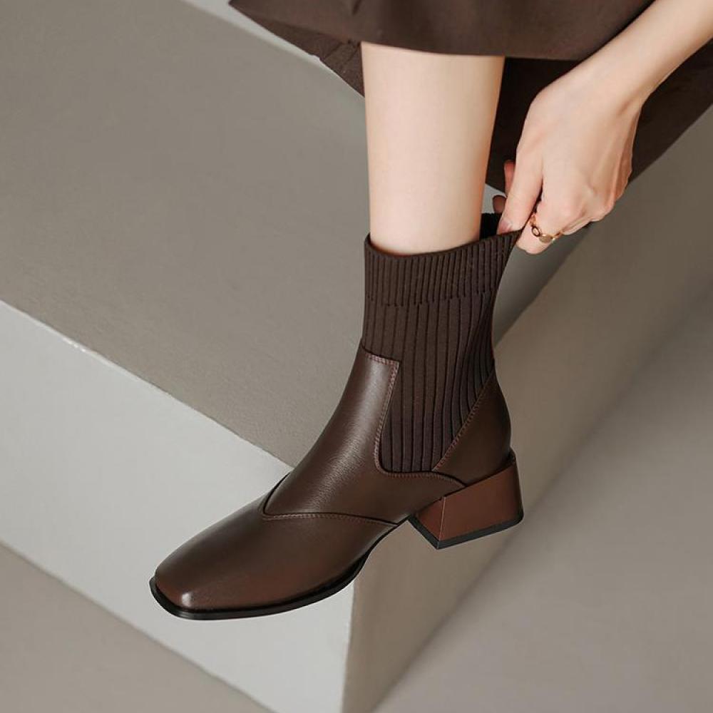 British Style Stretch Sock Boots Flat Martin Boots ⏰(New products on sale）