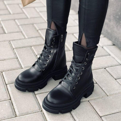 Fashion Basic Flat High Top Martin Boots