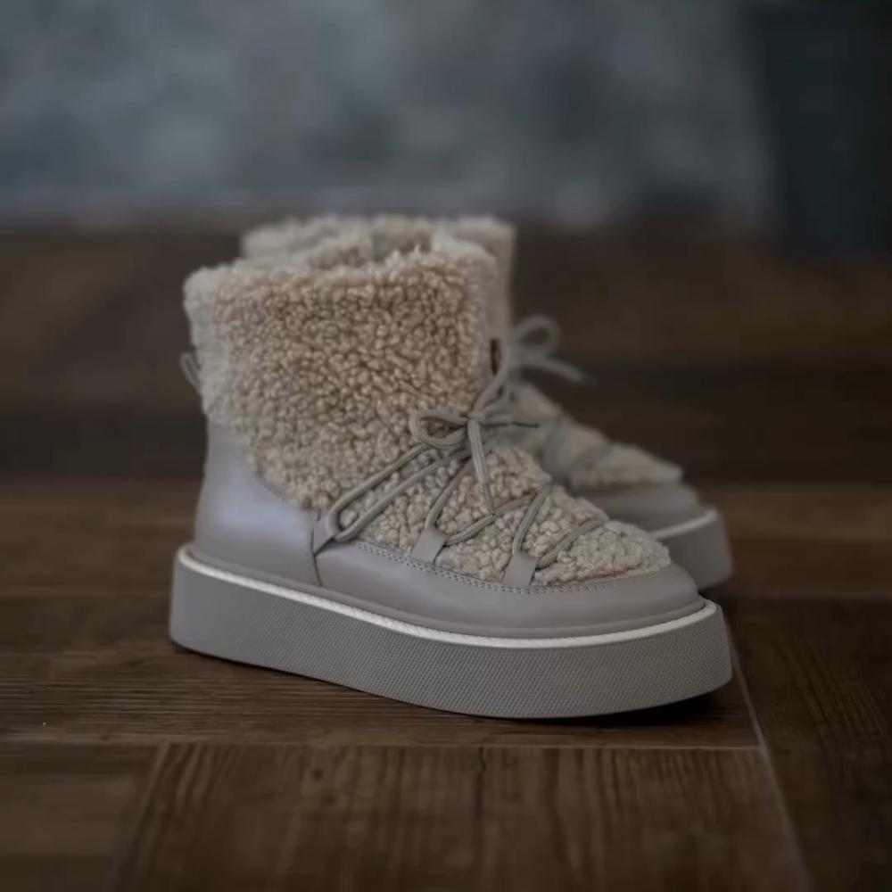 Minimalist Collection Light Gray Thickened Snow Boots