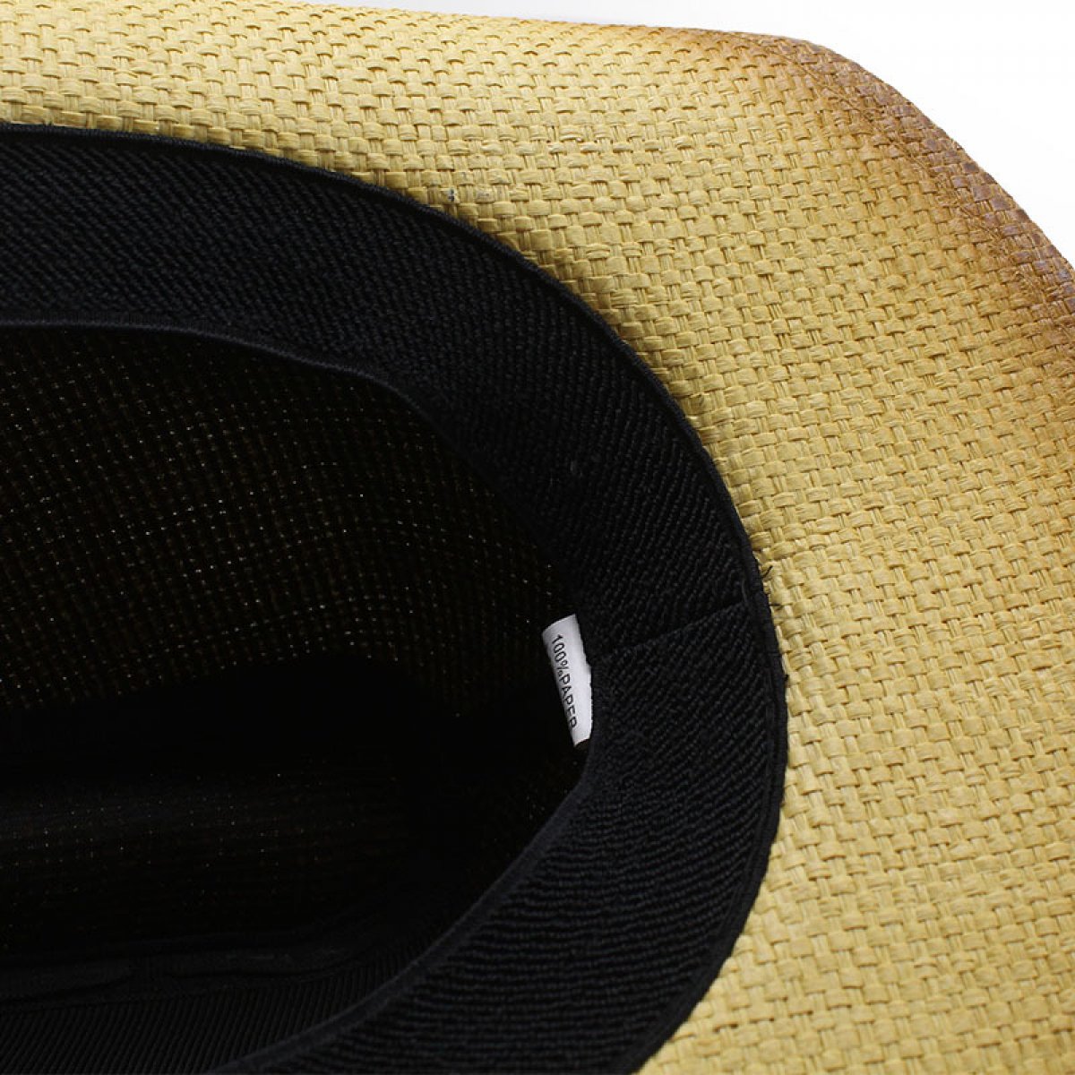 Ethnic Straw Stripe Trim Rolled Jazz Hat