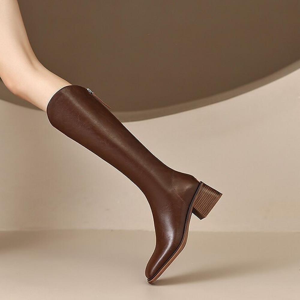 V Mouth French Haute Couture Padded Knee High Boots⏰<Limited Time Offer>