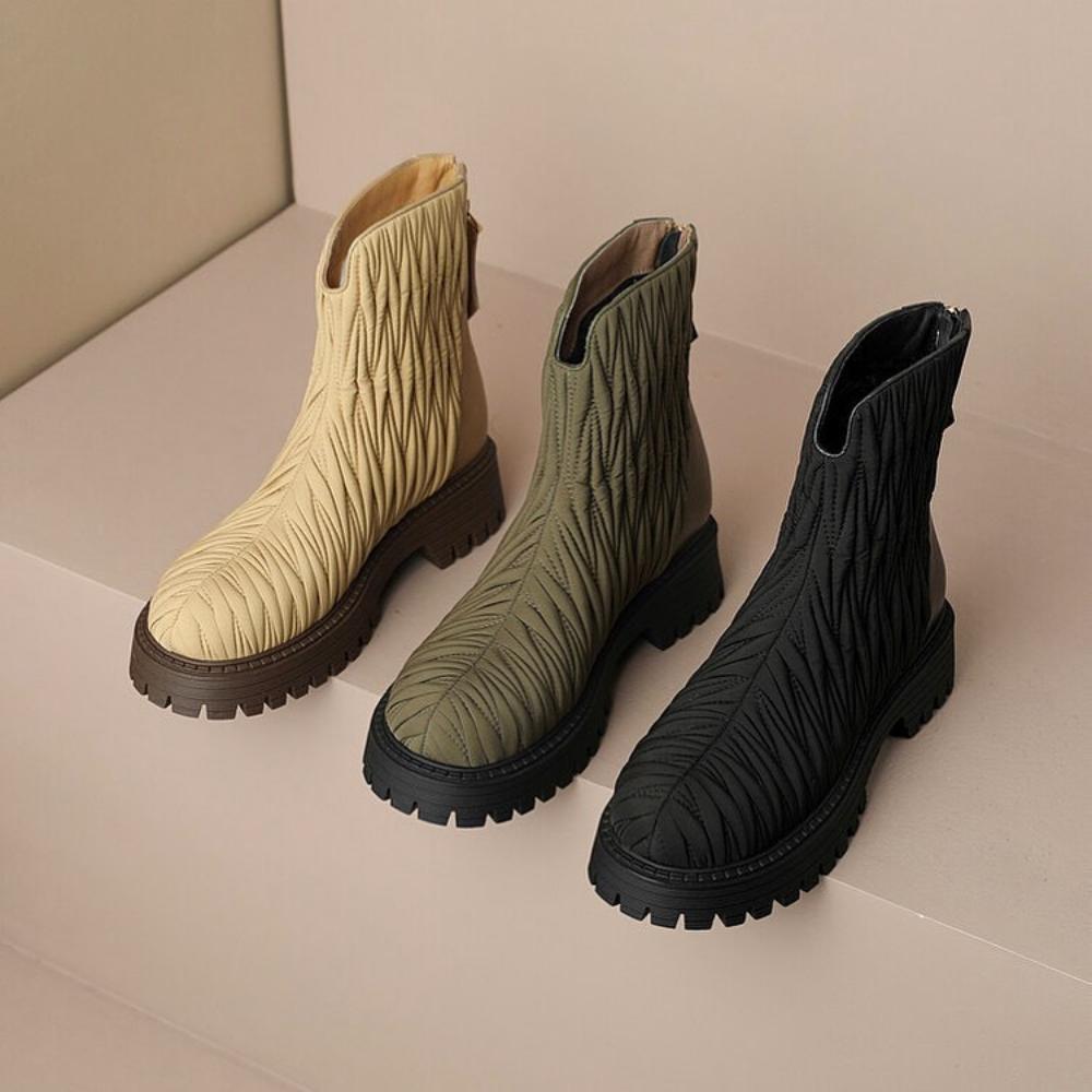 Design style fall and winter padded embroidered knit upper Martin boots