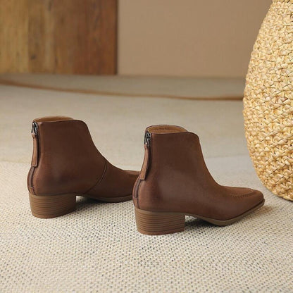 Casual Stretch V Mouth Small Square Toe Boots