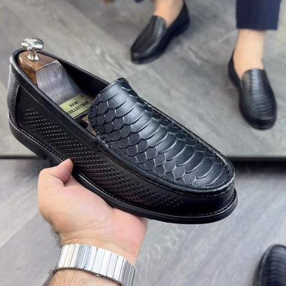 Fish Scale Textured Mesh Breathable Loafers