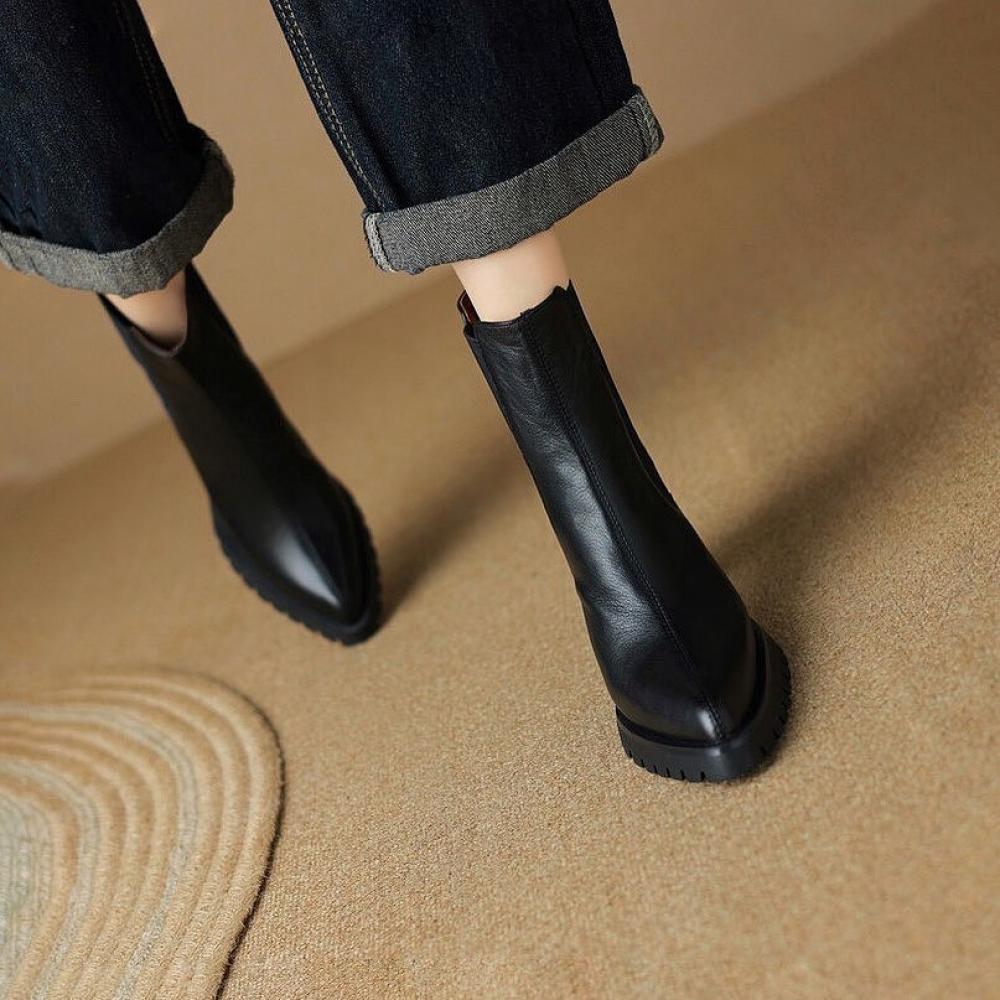 Temperament Pointed Toe High Heel Chelsea Boots