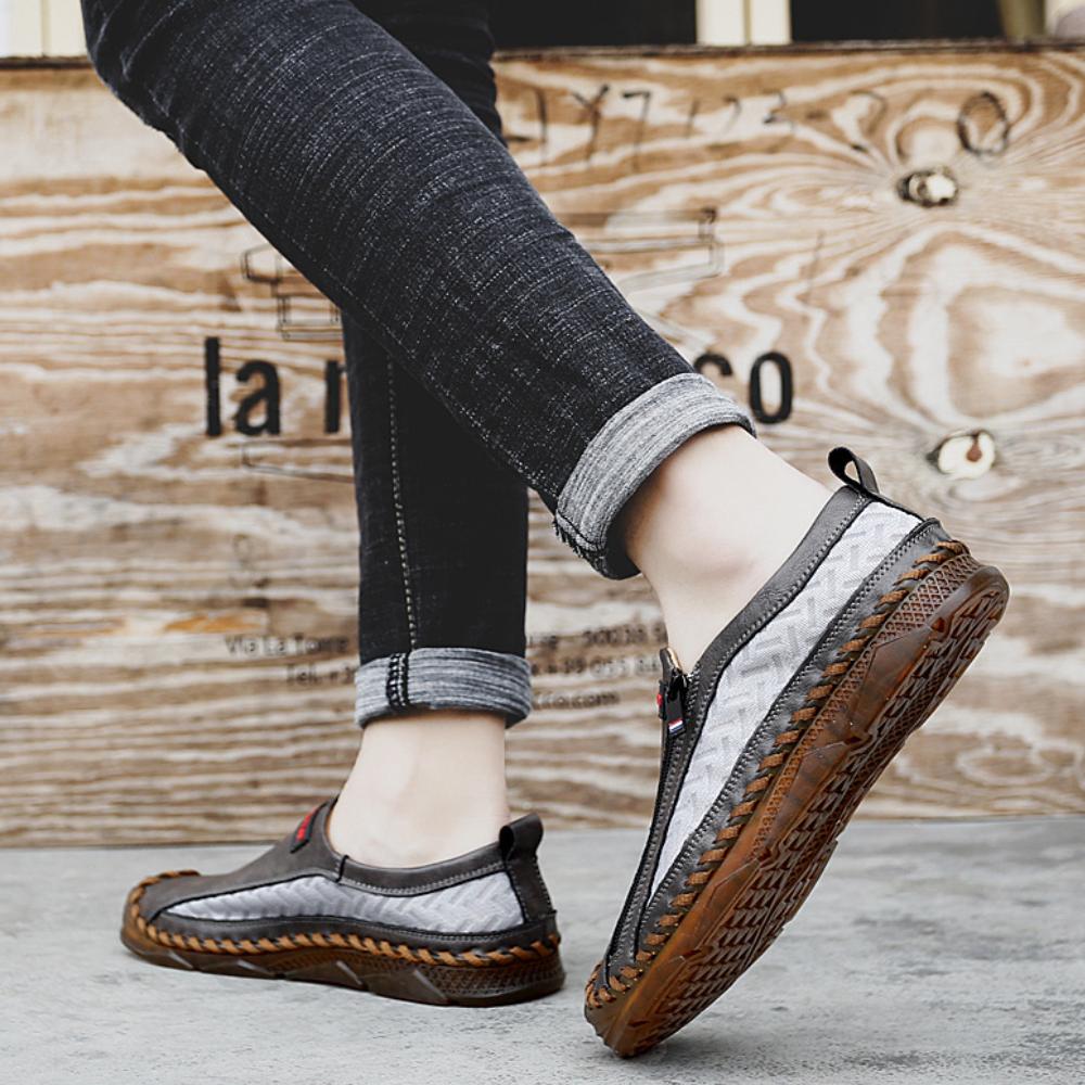 Casual Minimalist Zipper Loafers