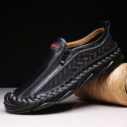 Casual Minimalist Zipper Loafers