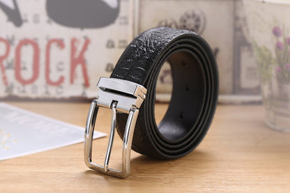 Business Pin Buckle Textured Belt