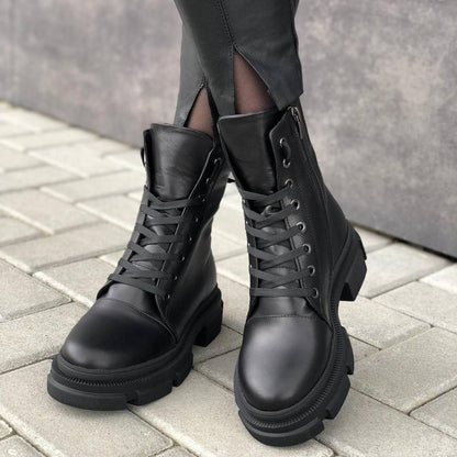 Fashion Basic Flat High Top Martin Boots