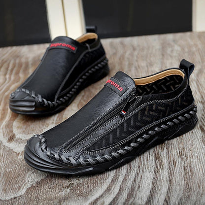 Casual Minimalist Zipper Loafers