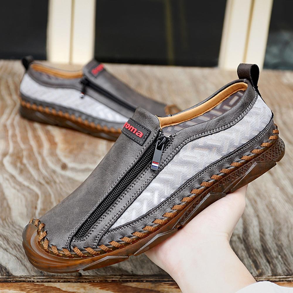 Casual Minimalist Zipper Loafers