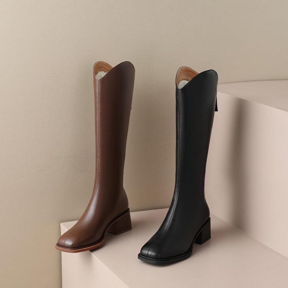 V Mouth French Haute Couture Padded Knee High Boots⏰<Limited Time Offer>