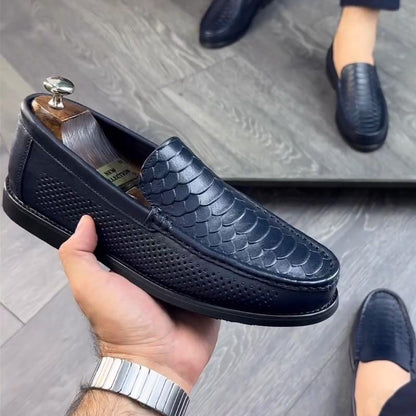 Fish Scale Textured Mesh Breathable Loafers