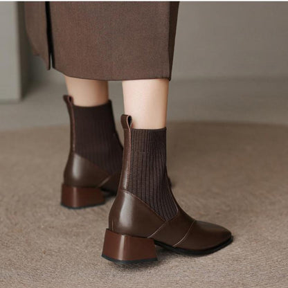 British Style Stretch Sock Boots Flat Martin Boots ⏰(New products on sale）