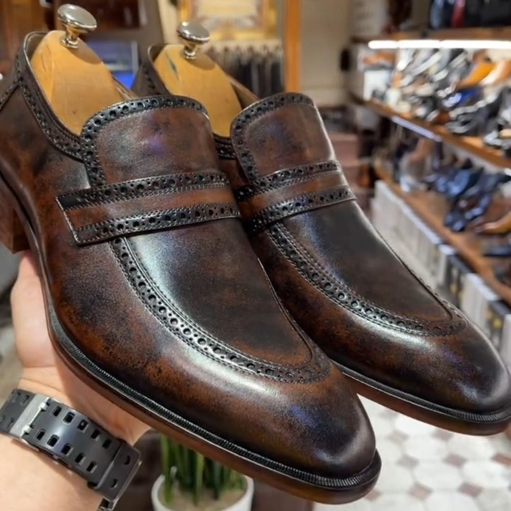 Vintage Embossed Leather Shoes