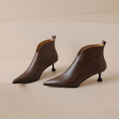 Casual V Mouth Slim Heel Pointed Toe Chelsea Boots