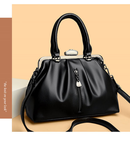 Fashion Pleated Simple Shoulder Casual Slanting Cross Handbag