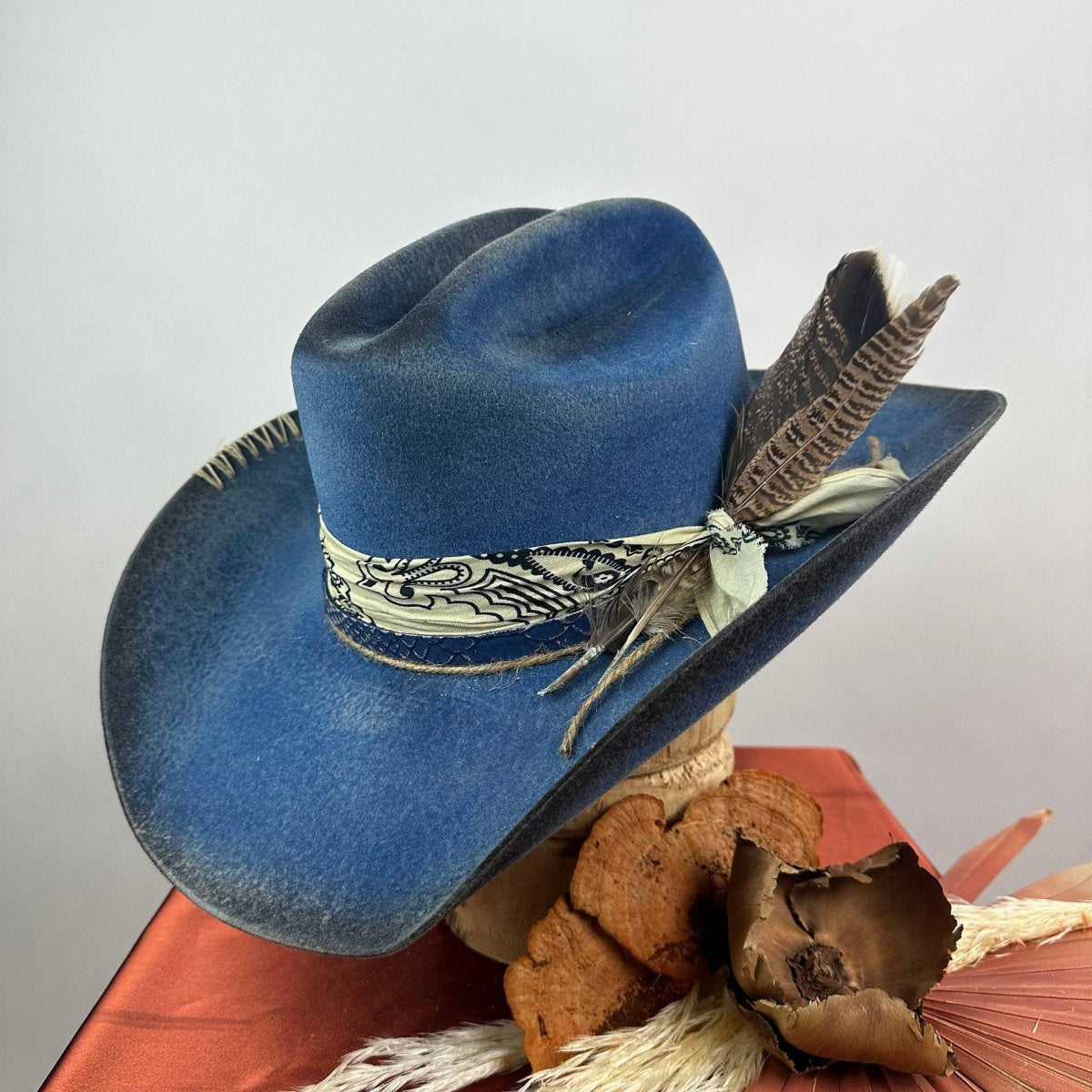 Ribbon Trimmed Pure Wool Cowboy Felt Hat