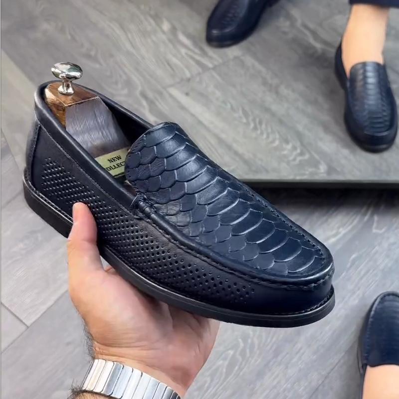 Fish Scale Textured Mesh Breathable Loafers