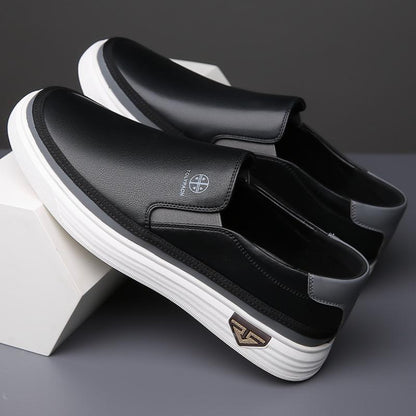 Casual Non-Slip Soft-Soled Driving One-Step Leather Shoes